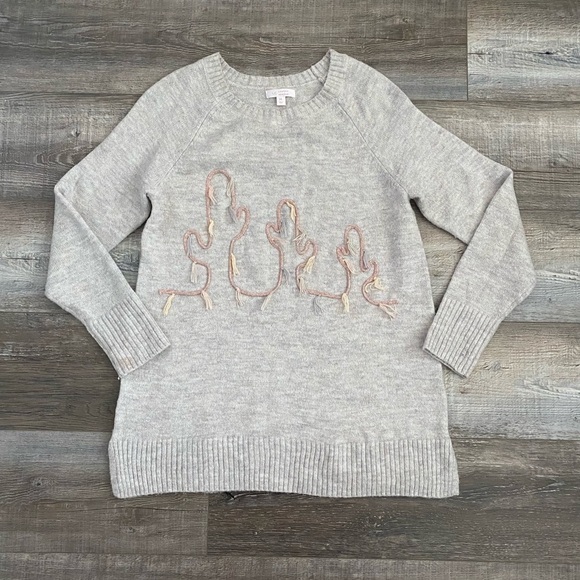Lauren Conrad Cactus Fringe Metallic Sweater M - Picture 1 of 8